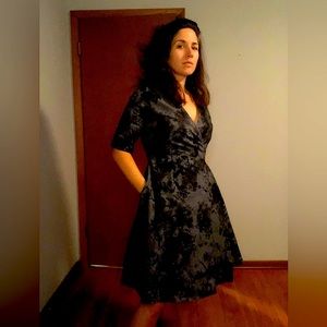 Gray tie dye wrap dress